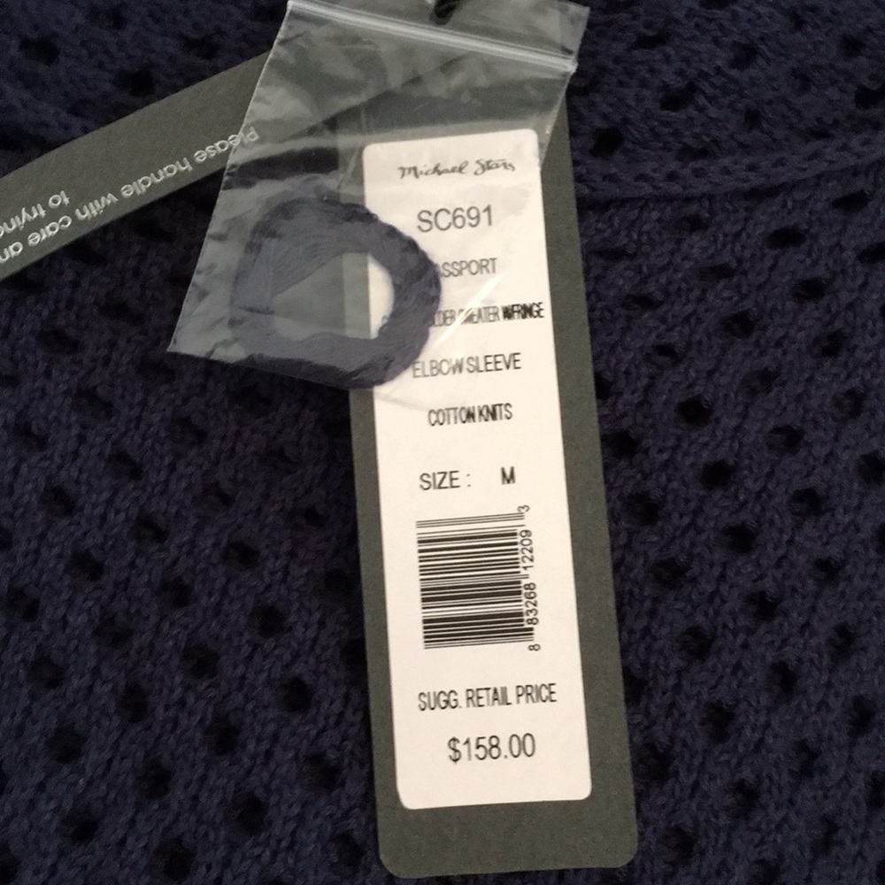 Michael Stars cold shoulder sweater w/Fringe - Picture 6 of 6